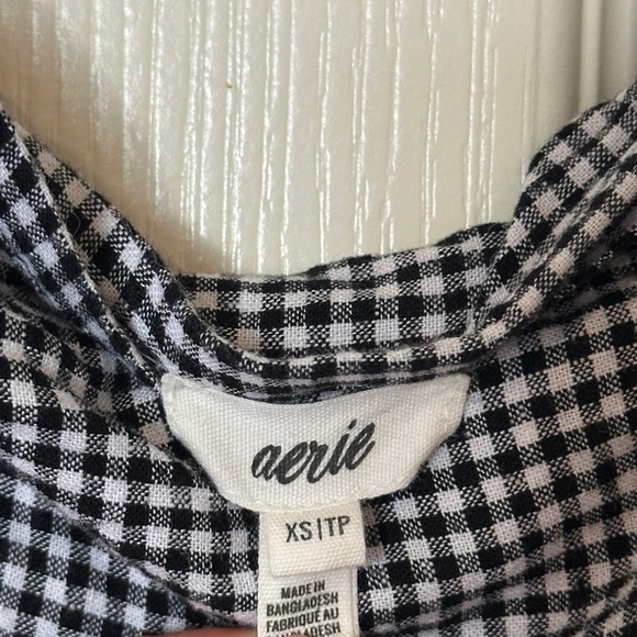 Aerie - Black/White - Strapless Smocked Jumpsuit - XS - Picture 11 of 14